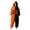 37#Brown, variant on Women Halloween Contrast Shade Pumpkin Print Flannel Long Sleeve Hooded Jumpsuit Cozy Festive Loungewear Coffee L
