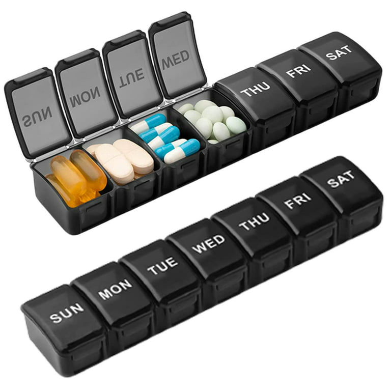 Airtight Pill Organizer Box Large Pill Dispenser Home Travel Essentials  Supplement Holder Portable Vitamin Sorter Jumbo Size 8 Compartment  Container