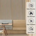 thumbnail image 4 of Gaahing 2 Pack Natural Oak Wood Finish Accent Wall Panels, 3D Slat Acoustic Paneling for Recording Studio, Office, Living Room Interior Decoration,48"L x 24"W, 4 of 7