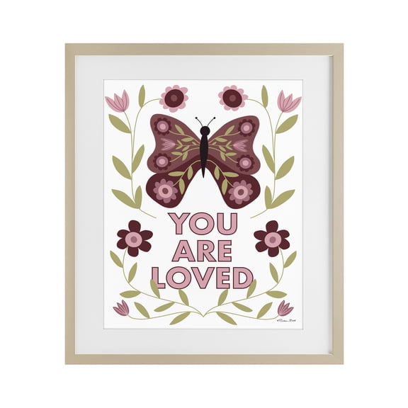 Stupell Industries Traditional You Are Loved Symmetrical Birch Framed Print Under Glass, 17 x 21, by Susan Ball