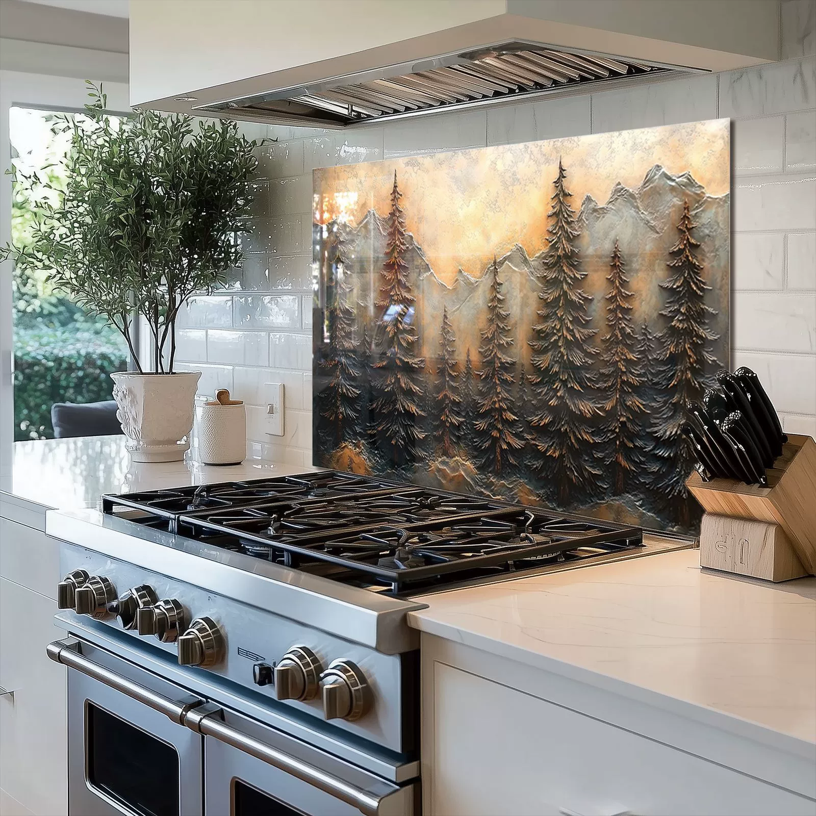 Tempered Glass Backsplash For Kitchen Behind Stove,Stove Back Top Cover,Easy to Clean Glass Splashback, Sink Cover Splash Guard,Home Kitchen Wall Decor