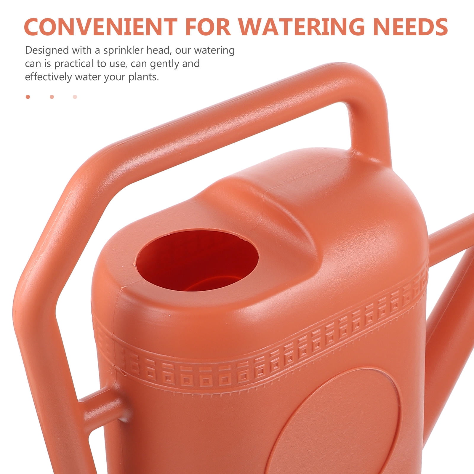 OUNONA Dark Red Watering Can with Ergonomic Handle and Efficient Sprinkler for Indoor and Outdoor Gardening Plants