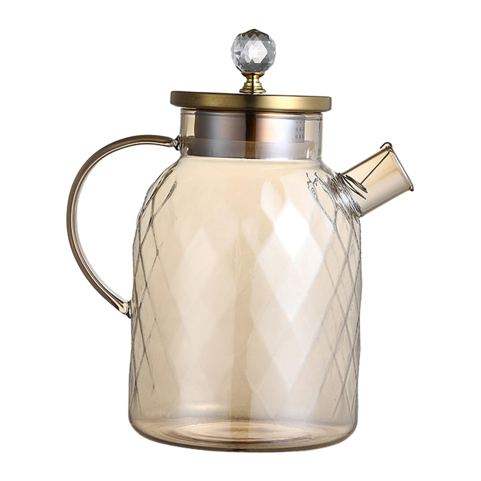 Baoblaze Glass Pitcher Water Carafe with Lid Fridge Pitcher for Family Daily Drinking 20.5cmx23cm