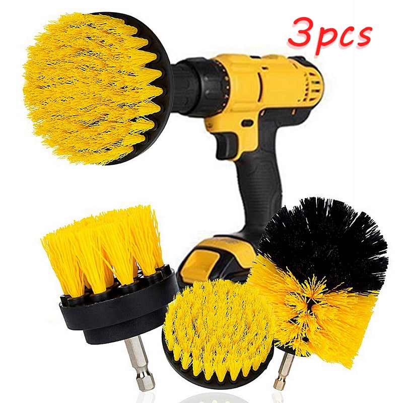 LNKOO 3 Pack Soft Yellow Drill Brush Leather Cleaner Car Wash Kit Car Cleaning Supplies