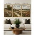 thumbnail image 5 of Drsoum Vintage Countryside Meadow Wildflower Field Wall Prints Classic Retro Farmhouse Landscape Wall Art 16x24in3pcs Natural Framed Rustic Decorations for Kitchen Bedroom, 5 of 7