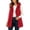 Red, variant on Diufon Womens Long Vest Casual Sleeveless Hooded Button Down Fleece Cardigan Fall Winter Warm Outerwear