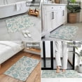thumbnail image 6 of Farmhouse Turquoise Floral Indoor Door Mat 20x31.5 Inch Linen Boho Paisley Flower Rustic Front Door Mat Non Slip Washable Entryway Rug Low Profile Dirt Trapper Doormat for Bathroom Kitchen Bedroom, 6 of 9