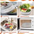 thumbnail image 4 of 2 Pcs Microwave Splatter Cover, Microwave Cover Vented for Food, Microwave Splatter Guard Lid with Handle, 10 Inches Medium Collapsible Multi-use Splatter, Grey Guard Plate Cover, 4 of 7