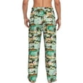 thumbnail image 3 of Uemuo Colorful Hawaii Palms Pattern Men's Wide Leg Palazzo Lounge Pants with Pockets Light Weight Loose Comfy Casual Pajama Pants-Medium, 3 of 9