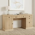 thumbnail image 2 of 60 Inch Modern Fluted Executive Office Desk, Wooden Computer Writing Desk with Charging Station & File Drawers for Home Office, 2 of 9