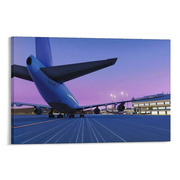 Hiroshi Nagai Plane 5 Framed Wall Art Poster Canvas Wall Art Poster Decorative Bedroom Modern Home Print Picture Artworks Posters 24x36inch(60x90cm)