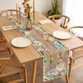 thumbnail image 3 of Happy Easter Bunny Table Runner - 36 Inch Long, Kitchen Dining Table Runner Dresser Scarves, Spring Floral Wooden Pink Plaid Farmhouse Decor for Coffee Tables Wedding Party Banquet, 3 of 8