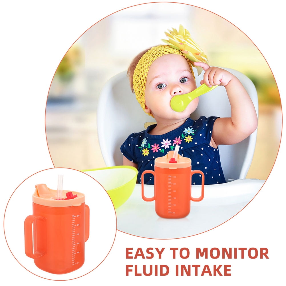 Worgeous  2 Pcs Adaptive Cups Dysphagia Rehabilitation Baby Elderly Orange