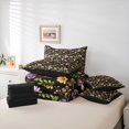 thumbnail image 6 of Homewish Watercolor Plant Mushrooms 7 Pieces Full Size Bedding Sets,Romantic Daisy Flowers Full Size Bed in a Bag,Black Reversible, 6 of 8