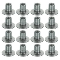 16Pcs M6x17.5x12mm Brad Hole Tee Nut Carbon Steel T-Nut Round Base Plate Nut