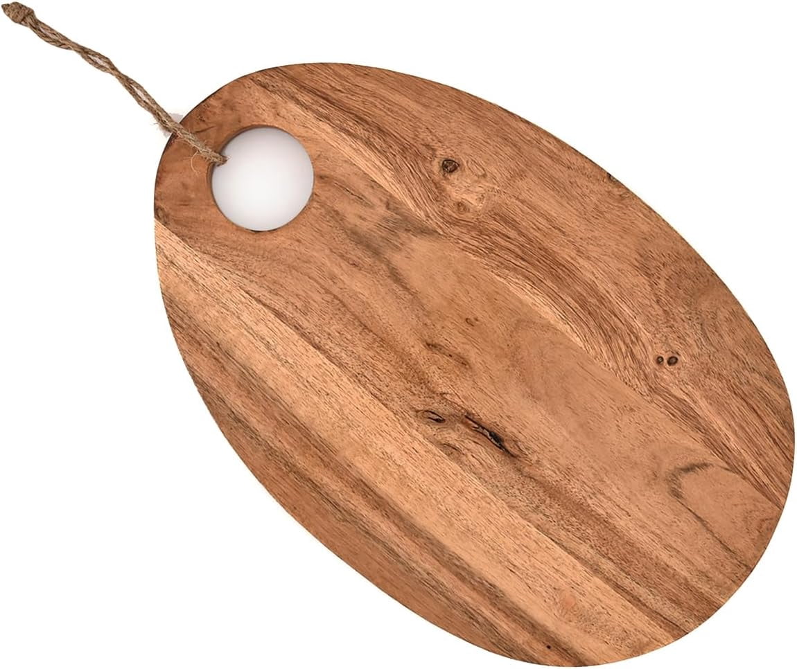MKEUDQ-Cutting Boards Acacia Wood Cutting Board for Kitchen Knife-Friendly Chopping Board for Meat, Bread, Fruit with Hole in Corner (13" x 8.5" x 0.75")