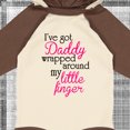thumbnail image 4 of Inktastic I've Got Daddy Wrapped Around My Little Finger Girls Long Sleeve Baby Bodysuit, 4 of 5
