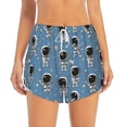 thumbnail image 4 of Lsque Cute Cartoon Astronaut Printed Women's Running Shorts with Liner Pockets,Elastic Quick Dry Workout Athletic Gym Yoga Shorts,Womens High Waist Shorts-XX-Large, 4 of 9