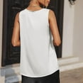 thumbnail image 4 of Womens Soft Satin Sleeveless Dressy Tops V-neck Loose Fit Casual Summer Tank Top Vest Lightweight Ladies Blouses, 4 of 4