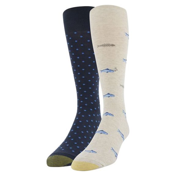 GOLD TOE Mens 2 Pack Beige Assorted Anti-Odor Dress Crew Socks 6-12.5