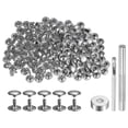 thumbnail image 1 of Unique Bargains 100 Sets Leather Rivets 10 x 12mm Metal with 3 Setter Tools, Silver Tone, 1 of 7