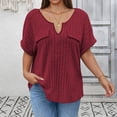 thumbnail image 4 of zbxnLI Plus Size Womens V Neck Shirts Top Casual Dressy Short Sleeve Tunic Shirt Summer Work Business Outfits XL-5XL, 4 of 5