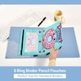 thumbnail image 5 of Cute Donut 2 Pack Pencil Pouch for 3 Ring Binder Smooth Zipper Folders with Pockets Clear Window Pencil Case, 5 of 6