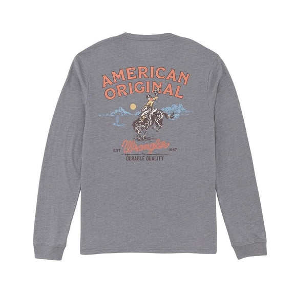 Wrangler Mens Graphite American Original L/S Tee