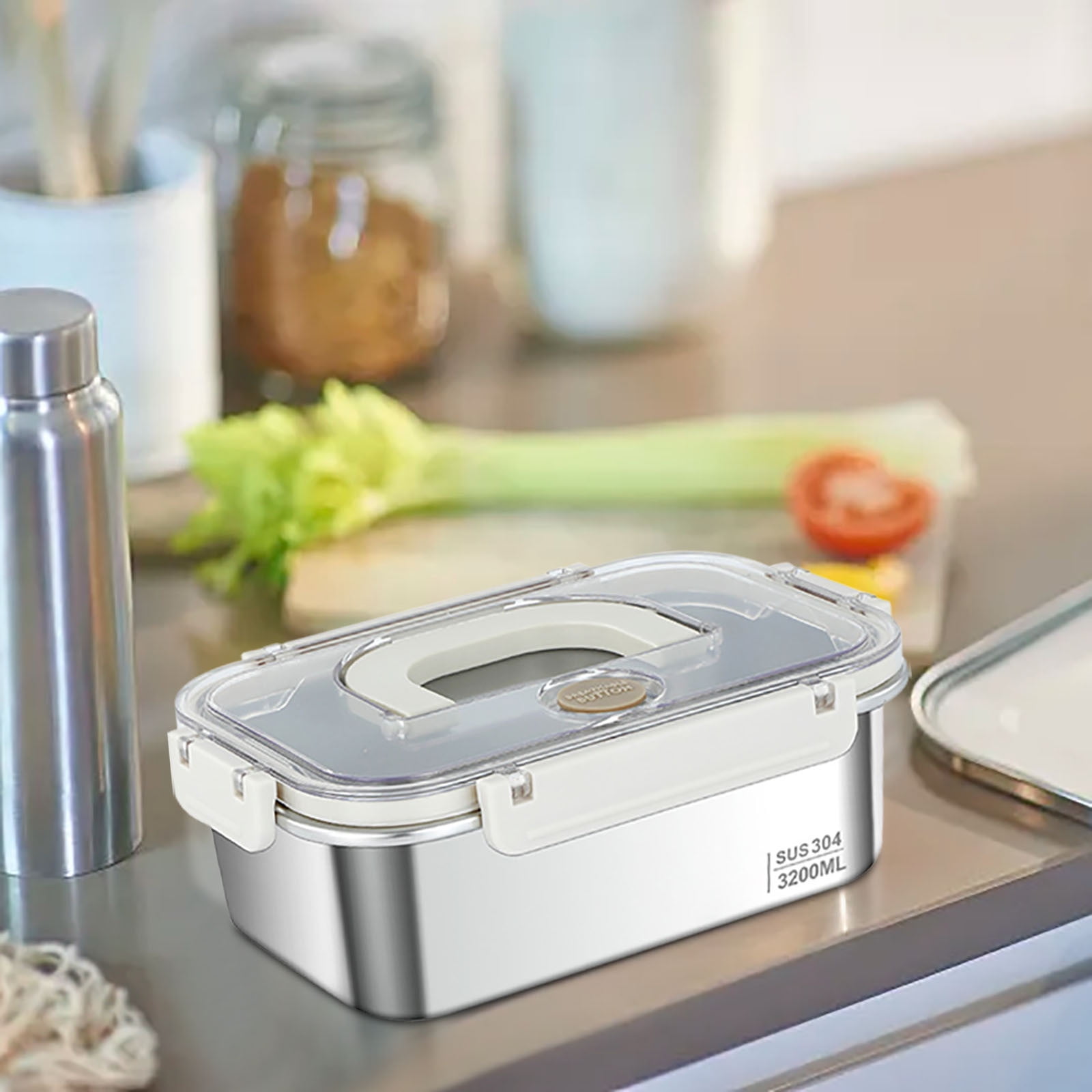 Matoen 304 Stainless Steel Bento Box for Adults (108.2oz) - Lunch Box Containers, Condiment Container & Le
