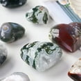 thumbnail image 6 of HOOUN Natural Geode Moss Agate Quartz Heart Hand Carved Crystal Specimens Healing-5-6cm（With Hole）, 6 of 9
