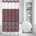 thumbnail image 2 of No Hook Shower Curtain, Boho Red Brown Flower Shower Curtains for Bathroom with See Through Top Window, Abstract Bohemia Pesley Floral Waterproof & Washable Bath Curtain Narrow 54"x78", 2 of 9