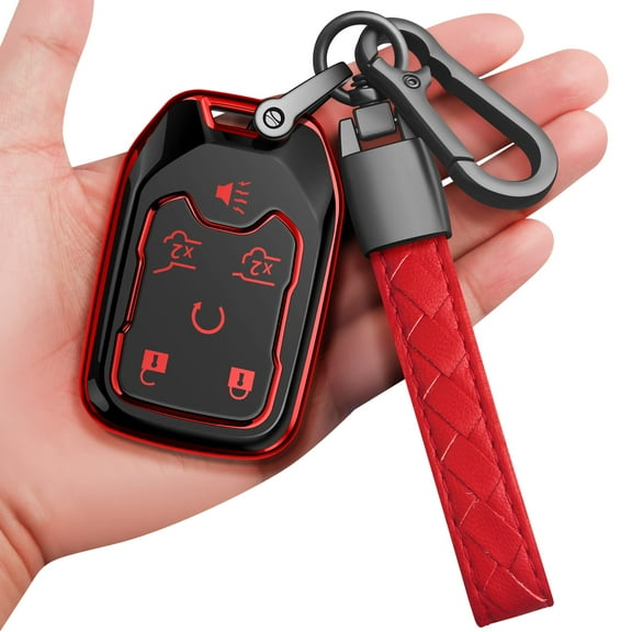 for Chevrolet Key Fob Cover with Keychain Soft Full Protection Key Shell Key Case Compatible with Chevy Suburban Tahoe Silverado GMC Terrain Yukon Sierra 1500 2500 3500 HD
