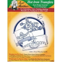 Three Pillowslip Motifs Hot Aunt Martha's Hot Iron Embroidery Transfer