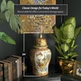 thumbnail image 4 of Red Lantern 24" Satsuma Peacock Porcelain Temple Jar, 4 of 7