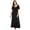 Black, variant on Plus Size Long Silky Lace-Trim Gown