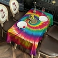 thumbnail image 2 of Colorful Rainbow Tie Dye Spiral Pattern Rectangle Tablecloth 60"x102",Waterproof Polyester Rectangle Table Cloth, Wipeable Spillproof Polyester Tablecloth for Dining, Camping, Indoor and Outdoor, 2 of 6