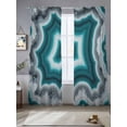 thumbnail image 2 of Green Agate Sheer Curtains 96 Inch Length 2 Panels Set - Light Filtering Window Treatments, Ombre Modern Abstract Art Rod Pocket Semi Curtains for Living Room/Bedroom/Kitchen Décor, 104"W x 96"L, 2 of 7