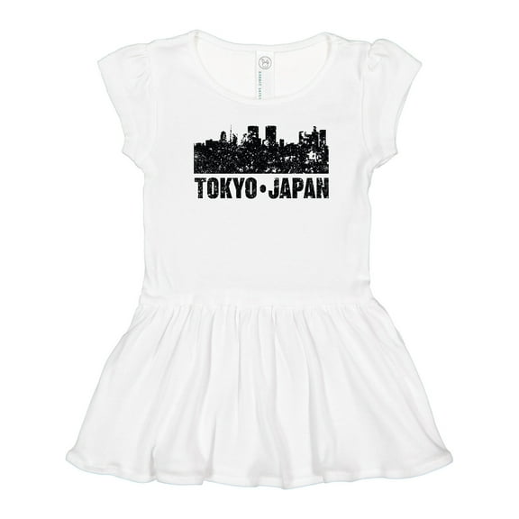 Inktastic Tokyo Japan City Skyline with Grunge Girls Toddler Dress