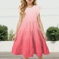 thumbnail image 2 of HCNTES Girls Summer Boho Sun Dress Flutter Sleeve Tween Ruffles Tiered Dresses Flowy A Line Size 6 15 Years(11-12 Years,1Z-Pink), 2 of 5
