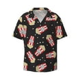 thumbnail image 3 of Goofa Popcorn Printed Men's Casual Short-sleeved Shirt,Lightweight Breathable Button-down,Summer Casual men's top,Versatile Fashion shirt-Large, 3 of 7
