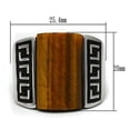 thumbnail image 2 of Luxe Jewelry Designs Men's Stainless Steel Ring with Smoked Quartz Semi Precious Tiger Eye Stone -, 2 of 4