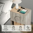 thumbnail image 4 of 2025 New Fluted Nightstand with Charging Station, Wooden Bedside Table with 2 Drawers and Open Shelves, Side Tables, 4 of 7
