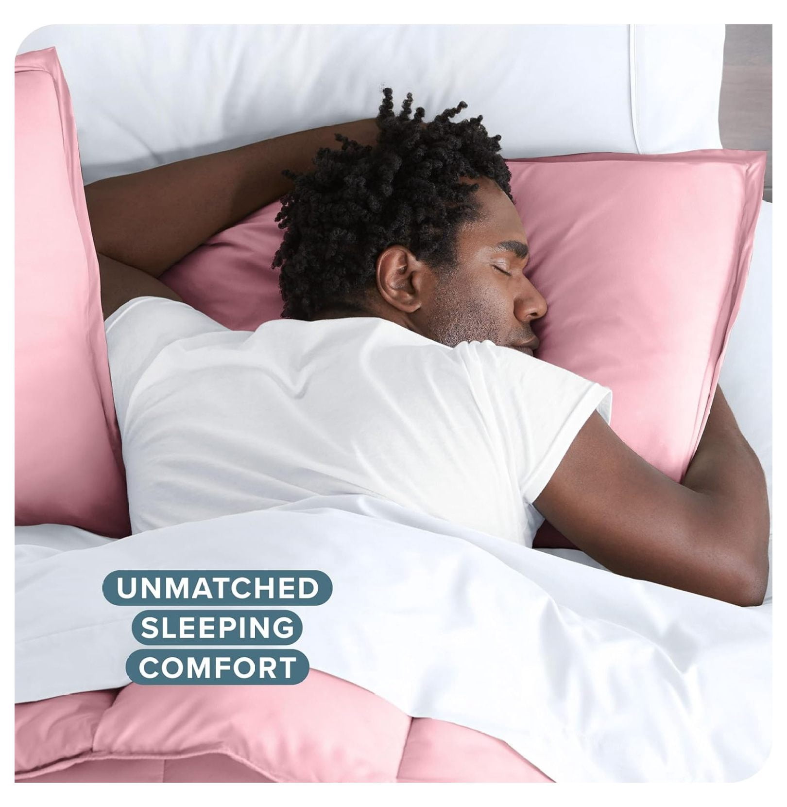 Bedding Duvet Cover King Size - Premium 1800 Super Soft Collection - Lightweight, Cooling - Soft Breathable Bedding Duvet Cover (King, Light Pink)