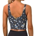 thumbnail image 4 of Goofa Space Cars Printed Sports Bras for Women, High Impact Running Bra Workout Crop Tank Tops Longline Sports Bra Push up-Small, 4 of 9