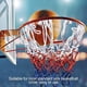thumbnail image 4 of Paquete de 4 redes de baloncesto resistentes, kit de reemplazo de red de baloncesto, redes de baloncesto tricolores, 12 bucles para deportes de interior y exterior, 4 of 5