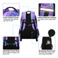 thumbnail image 4 of FORMRS Kids School Backpack Elementary Student Unisex Travel Bookbag with Reflective Stripes, Purple Starfish Pattern, 4 of 7