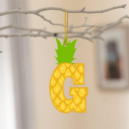 

26 Letters Yellow Pineapple Acrylic Pendant Funny 26 Letters Pendant Decoration For Party Decoration The 26 Letters Pendant Party Supplies Heart Door Beads Garland Hangers for Staircase Water Beads