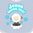 thumbnail image 4 of Inktastic Jesus Loves Me Cute Lamb and Stars Boys or Girls Baby Bib, 4 of 4