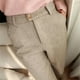thumbnail image 1 of Pantalones de lana de espiga para mujer, pantalones de traje casuales de cintura alta adelgazantes con pies estilo harén y diseño de rábano para otoño e invierno, 1 of 5