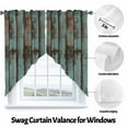 thumbnail image 3 of Retro Wood Grain Swag Valances for Windows 2 Pack Gradient Barn Door Farmhouse Board Swag Kitchen Curtains 36 Inches Long Rod Pocket Short Window Treatment for Kitchen Bathroom 28"x36", 3 of 8
